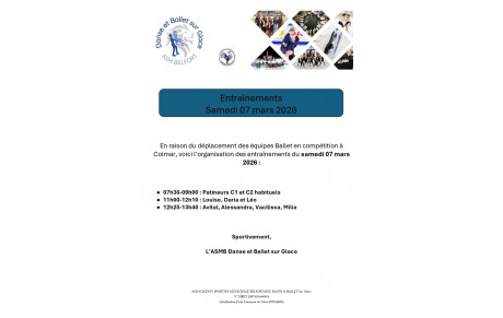 Entraînements Samedi 07 mars